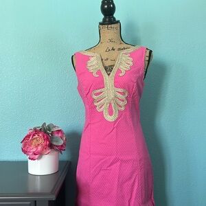 Lilly Pulitzer Janice Shift Dress Sz 2 Fuchsia
